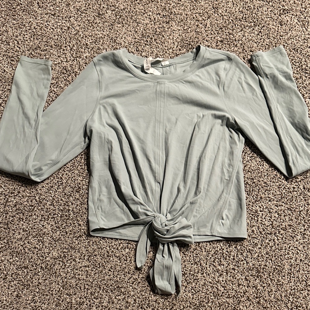 lululemon athletica Soft Blue Tie-Front Blouse